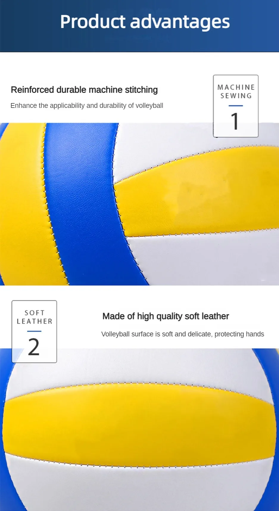 2022 Soft Touch Volley Ball Indoor Beach Gym New Yellow/blue/white