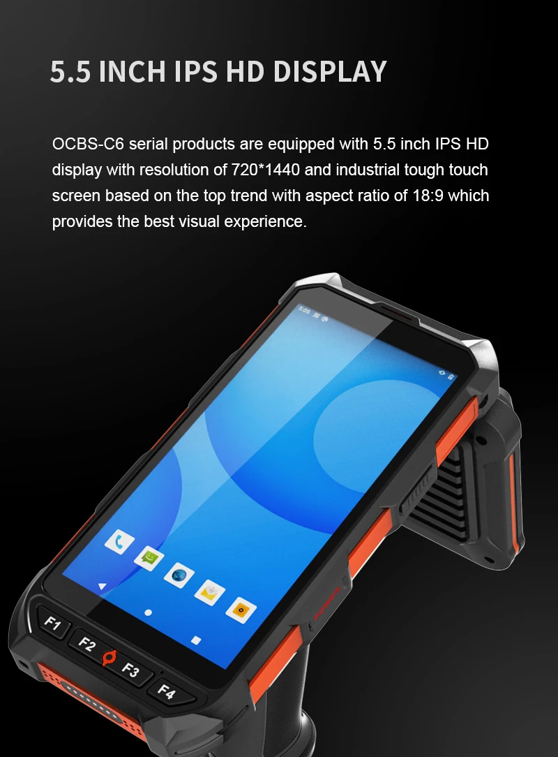 Rugged Android 13 Handheld PDA Scanner OCBS-C6 with 2D Barcode Reader ...