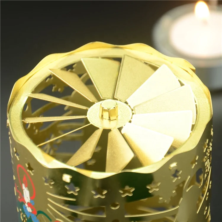 Bougeoirs Tournants En Fer Doré - Lot De 2 - Forme Wapiti Et Flocon - Décoration Romantique Pour Noël Ou Mariage