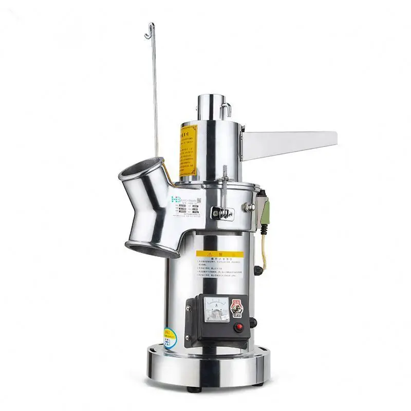 SS304 Stainless Steel Automatic Grain Mill Dry Root Pulverizer Leaf Crushing Grinder Machine for Food Processing and Home Use