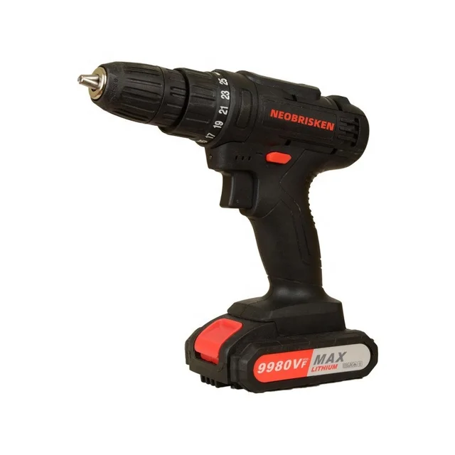 NEOBRISKEN 21V Multifunctional Lithium Battery Drill Electric Cordless Impact Drill Portable Torque Adjustable Electric Drill