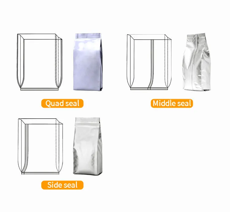 custom side gusset packaging pouches bags