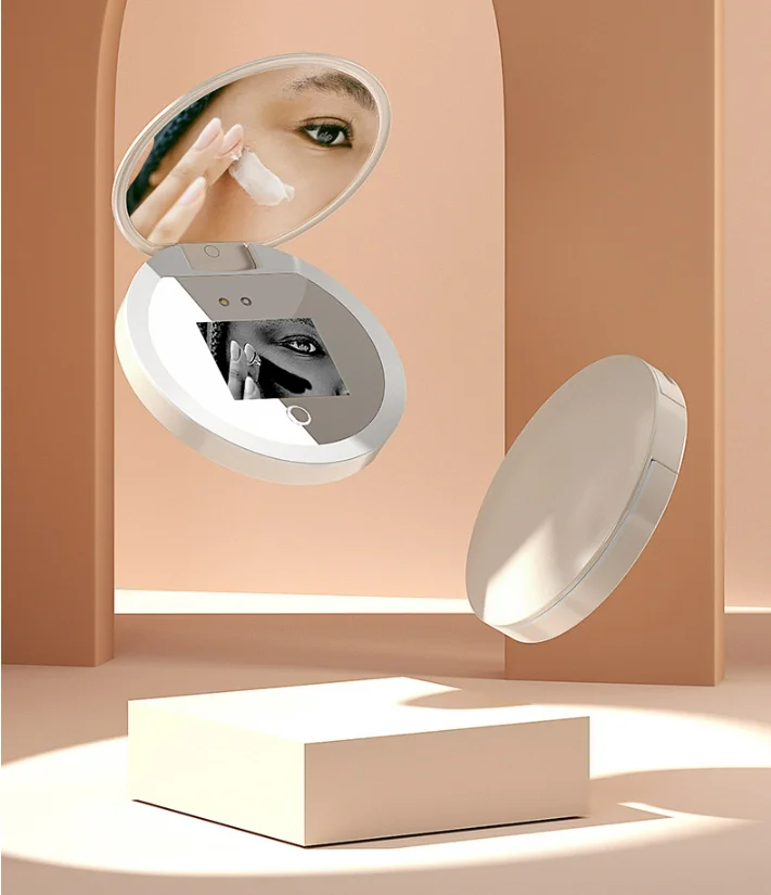 Magic Compact Uv Face Scanner Camera Sunscreen Hand Mirror For