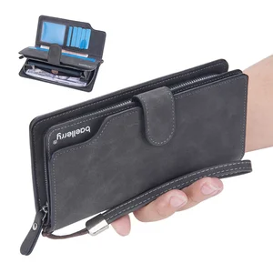 Men Wallets Long Style High Quality Card Holder Male Purse Zipper Large Capacity Wholesale PU Leather Wallet for Men