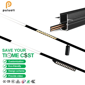 DC48V 34MM Modern Design Embedded Ceiling Magnetic Track Light Aluminum Cob Spotlight Floodlight 6W 10W 12W 20W 24W for Indoor