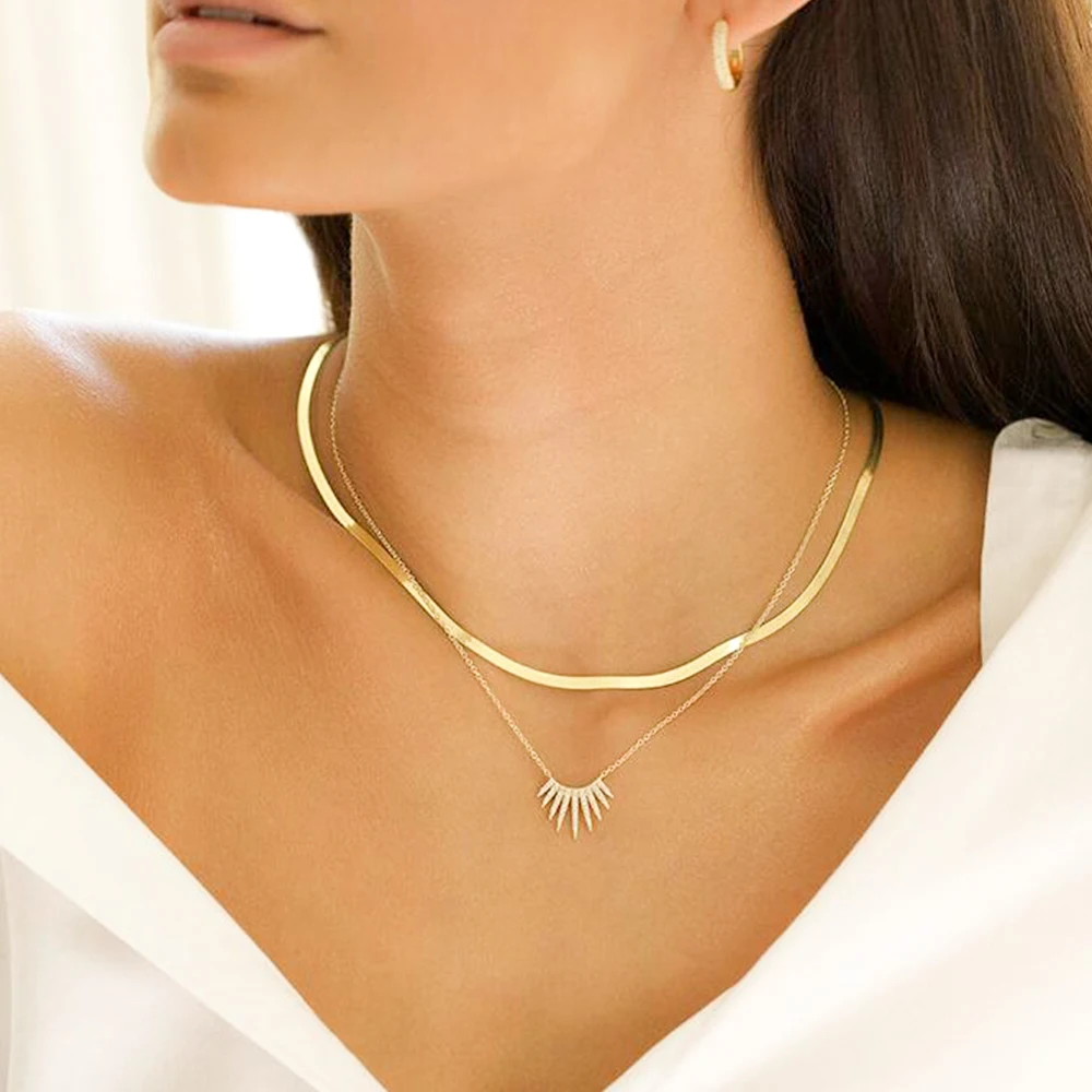 Lisitine Bubble Initial Necklace – Dainty 14K Gold Plated Letter Choker For Women, Personalized Jewelry Gift-1140419