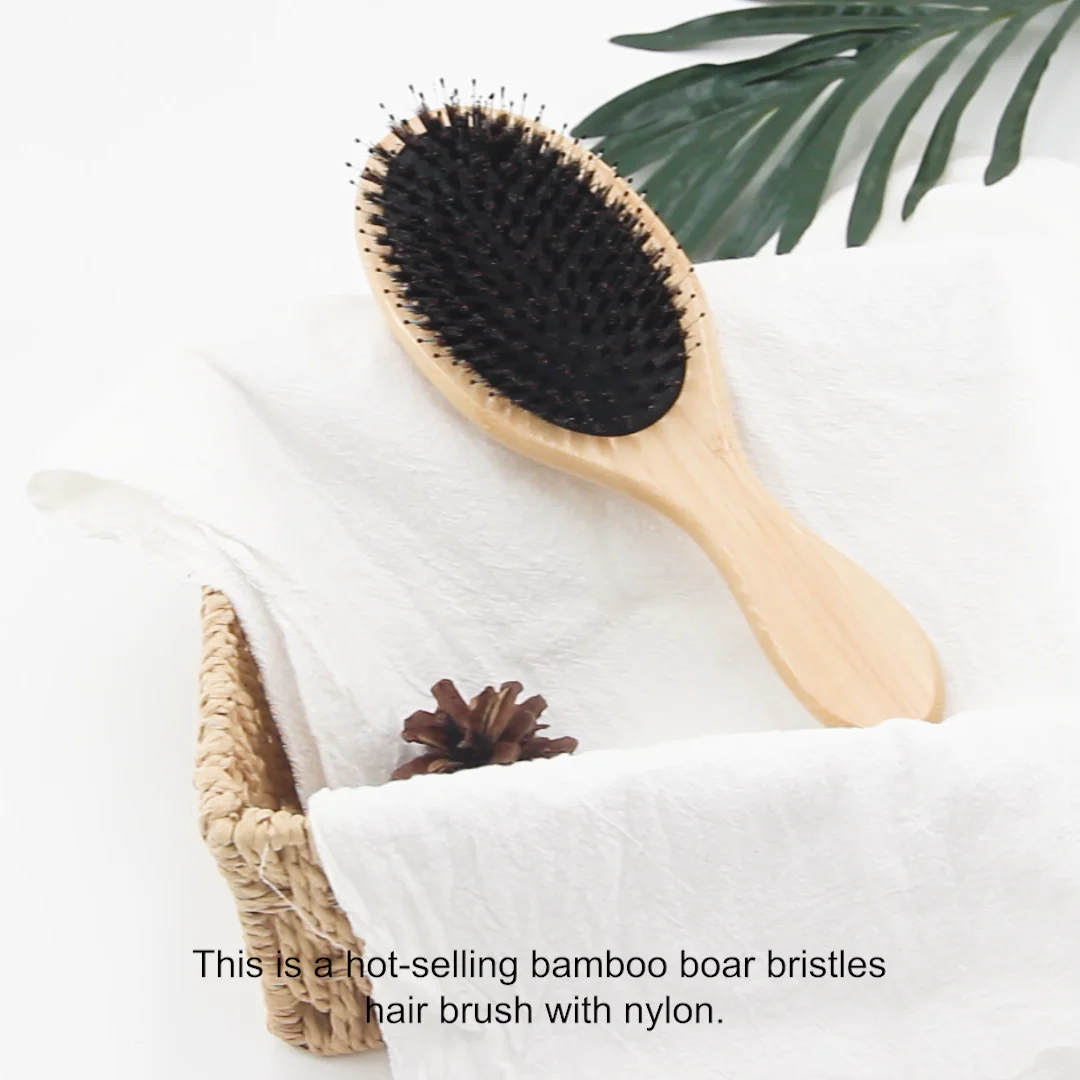 Anti Hair Loss Natural Boar Bristles Paddle Hair Extensions Brush Anti