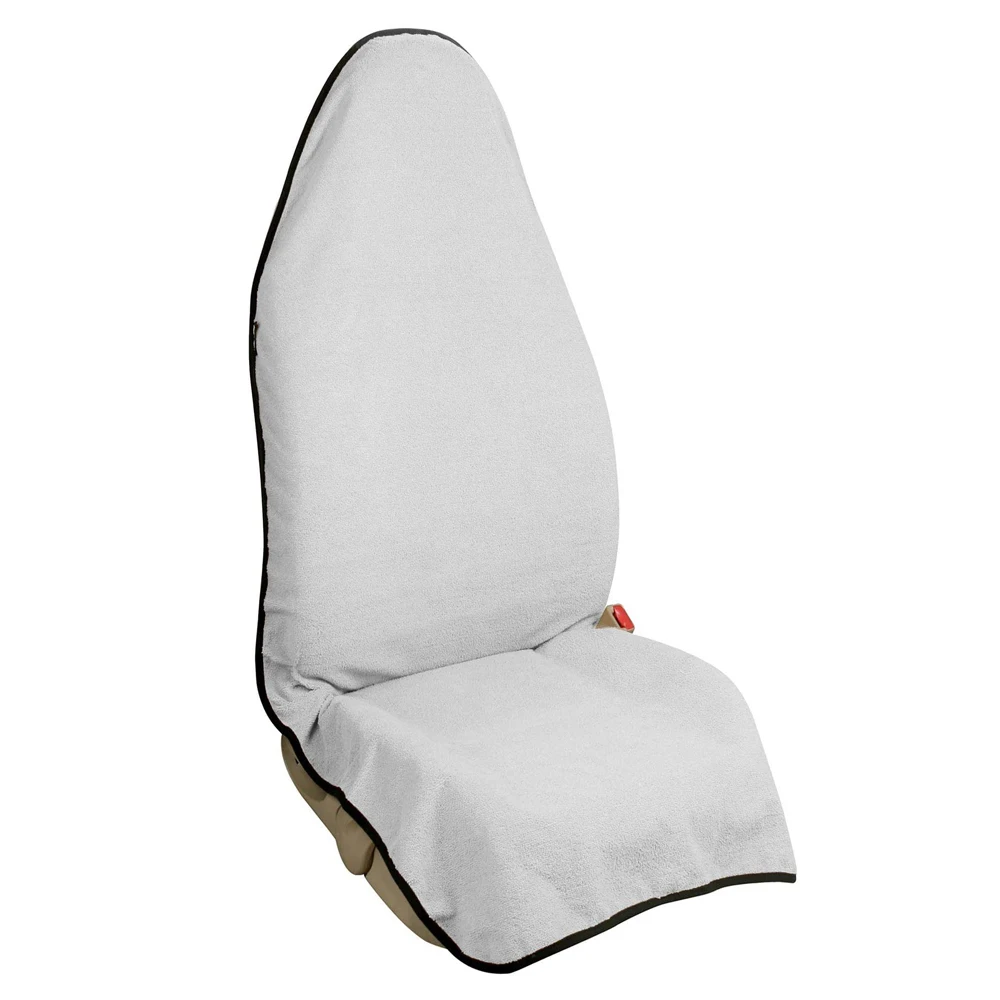 white towel car seat cover