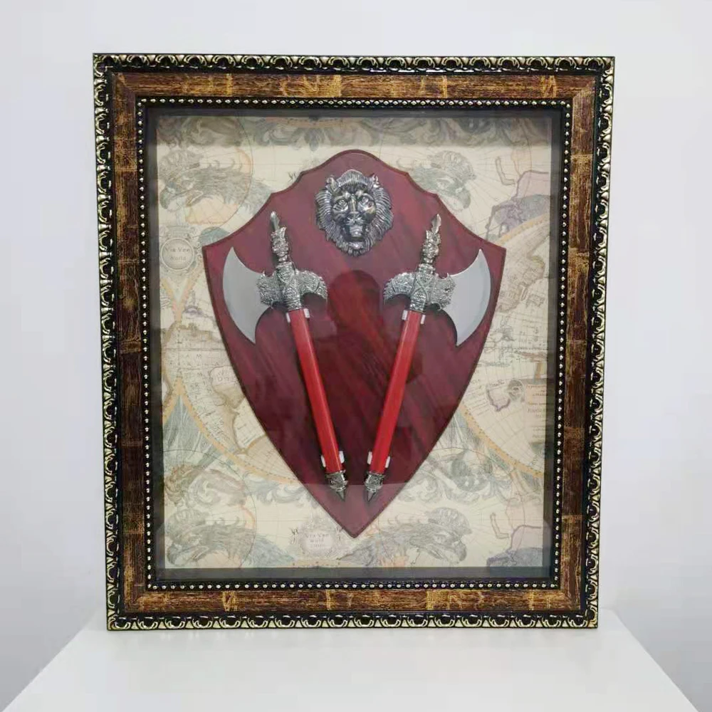 Metal Swords and Axes Wall Picture Frame Decor Arts Wall Framed Photo Frame