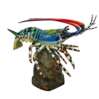 Life size top Quality realistic vivid fiberglass lobster statue animatronic animal model for decoration