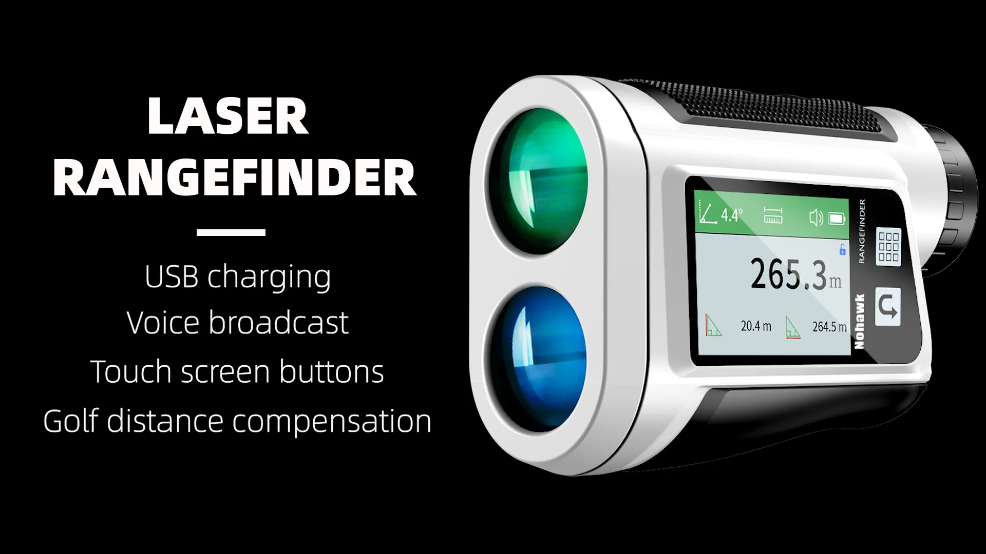 Oem 600m Laser Rangefinders Usb Rechargeable Big Screen Golf Range Finder Lock Flag Vibration