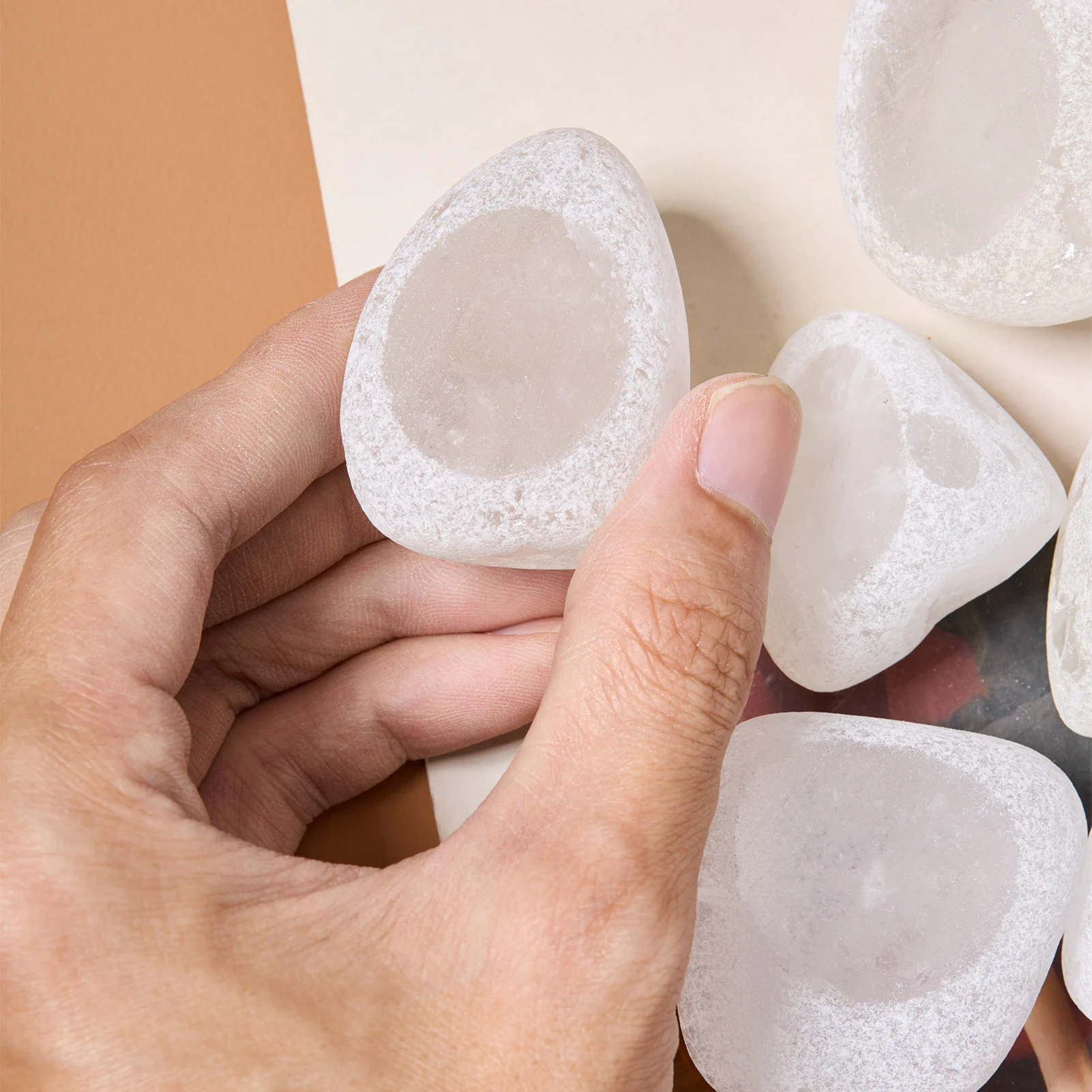 Cross-cut Amethyst Crystal Ema Eggs For Natural Decoration, Oem