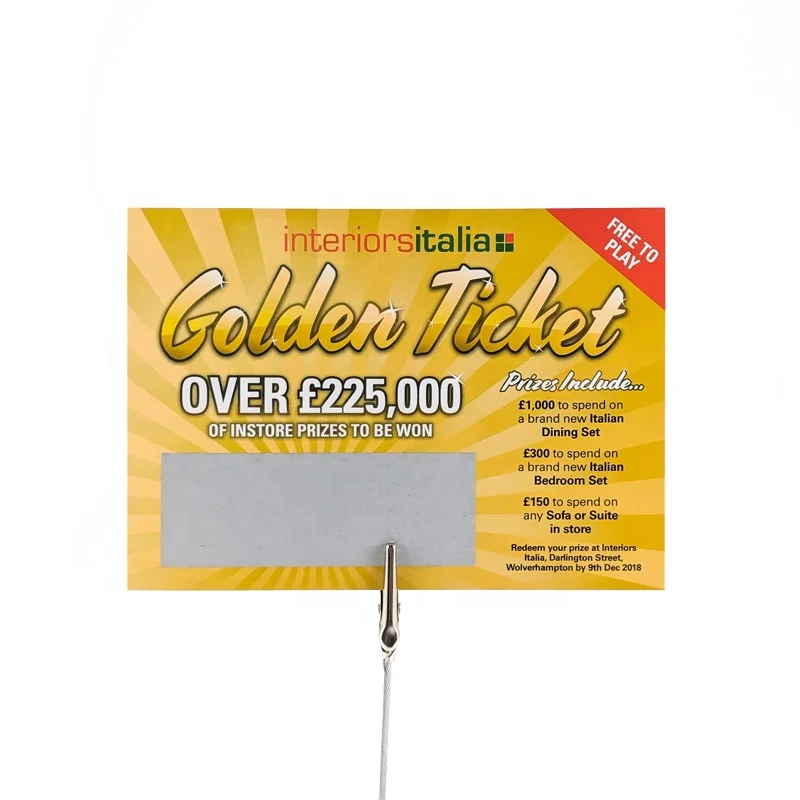 Printing Ticket Lottery Scratch Card Voucher Paper Scratch Off Card Win Card Game Custom Scratch Off Lottery Tickets
