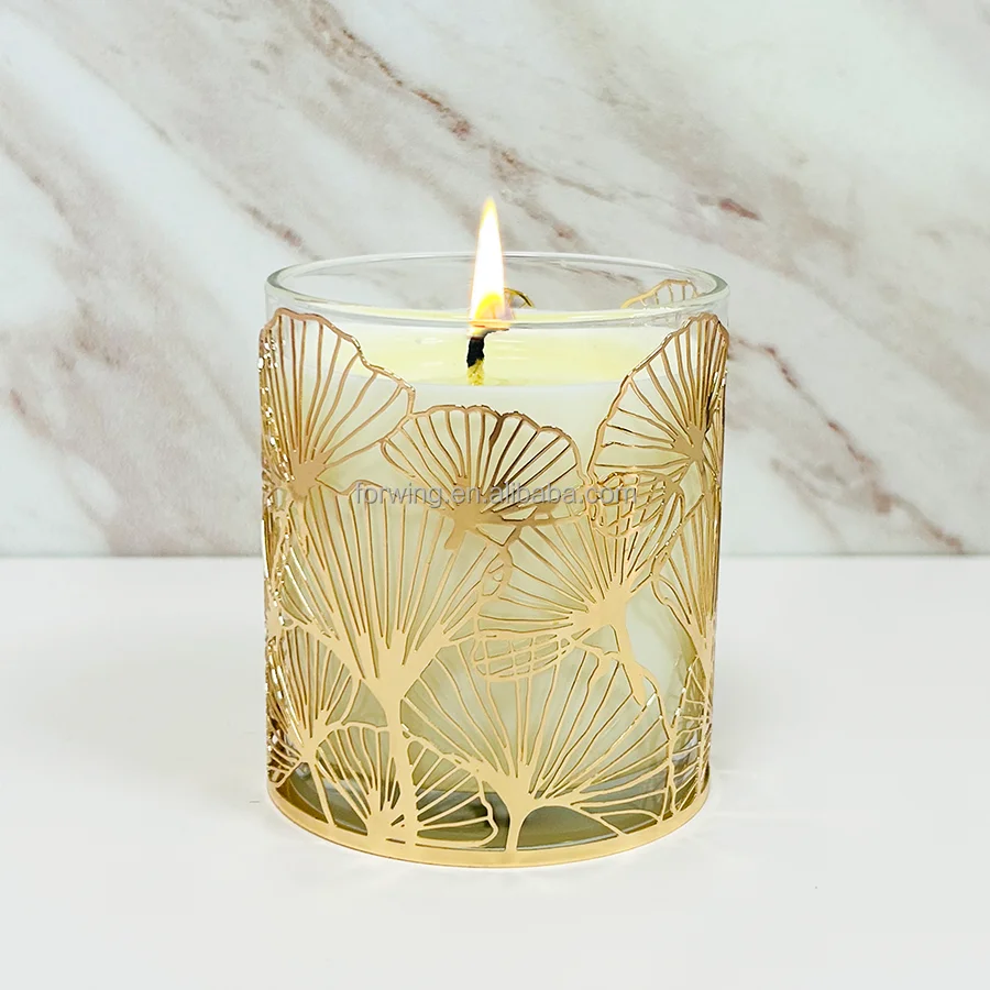 New Product Candle Holder Decorated Votive Tea Light Metal Candle Holder With Clear Glass Candle Jar manufacture