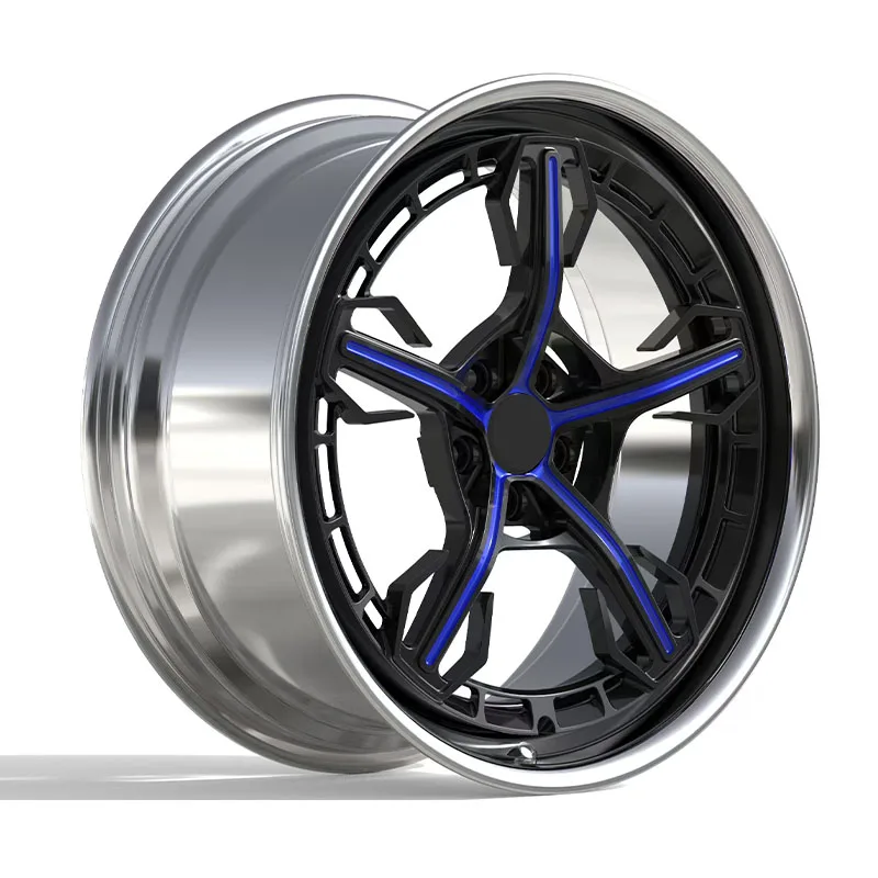 Custom 2 Piece Forged Wheels 17 18 19 Inch High Polished Spokes Passenger Car Alloy Wheel Forged Rim supplier