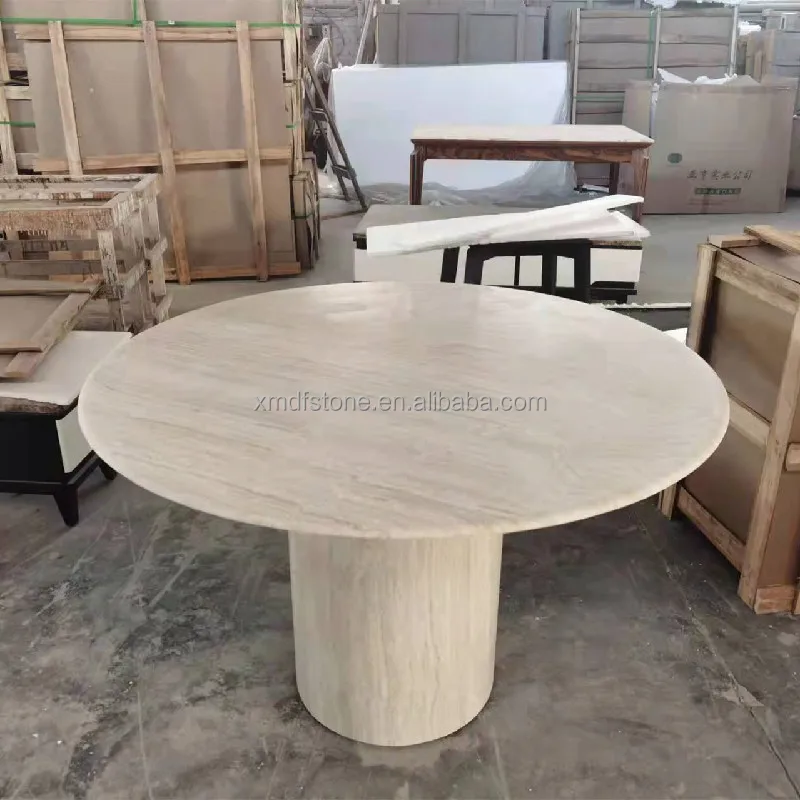 Travertine Dining Table - Modern Italian Natural Stone