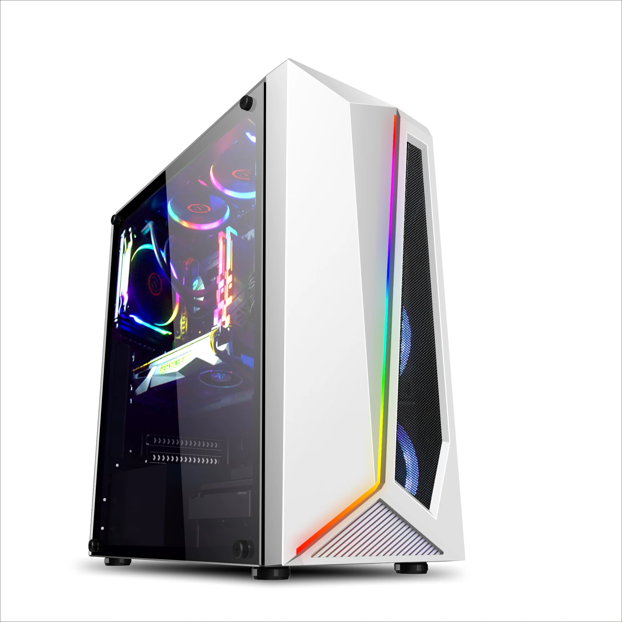 ZXCVBNAS PC Gaming Case - USB3.0 Port - Tempered Glass Side Panel