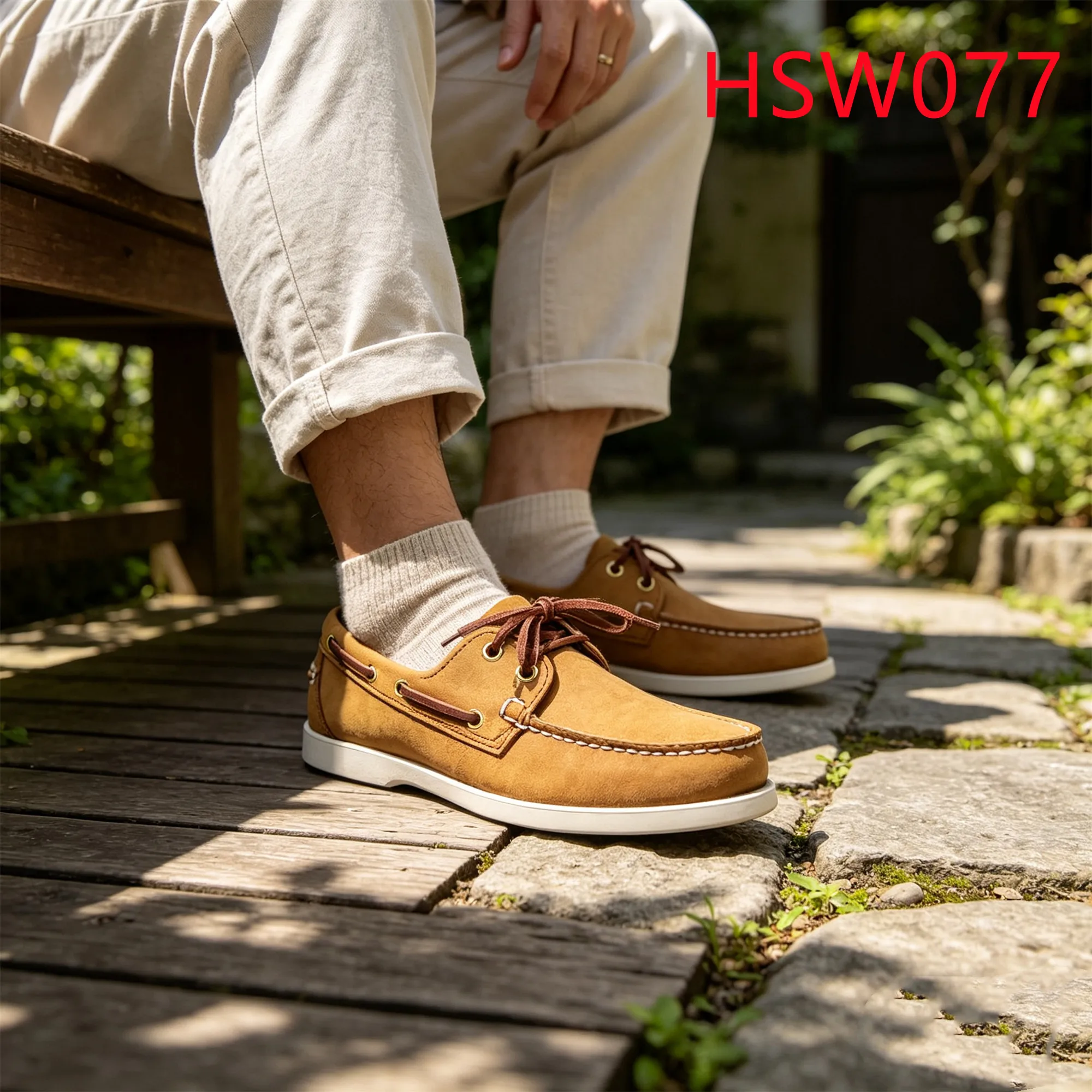 HY,Rock Bottom Price Size 27-47 Hard Wearing Rubber Outsole Boat Shoes Top-level Nubuck Leather Honey Color Penny Shoes HSW077