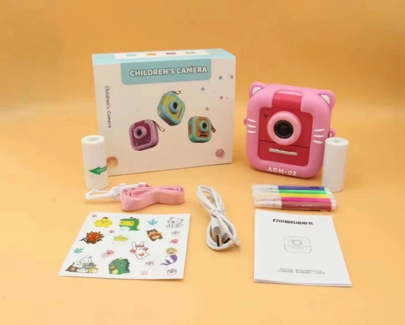 Dual Lens 4800W Digital Printer Camera 2.4inch IPS Kids Instant Camera 1200mah Children's Kids Camera Instant Print