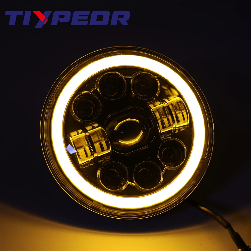 product tiypeor 7inch round universal motorcycle super bright drl led headlight car auxiliary fog light-8