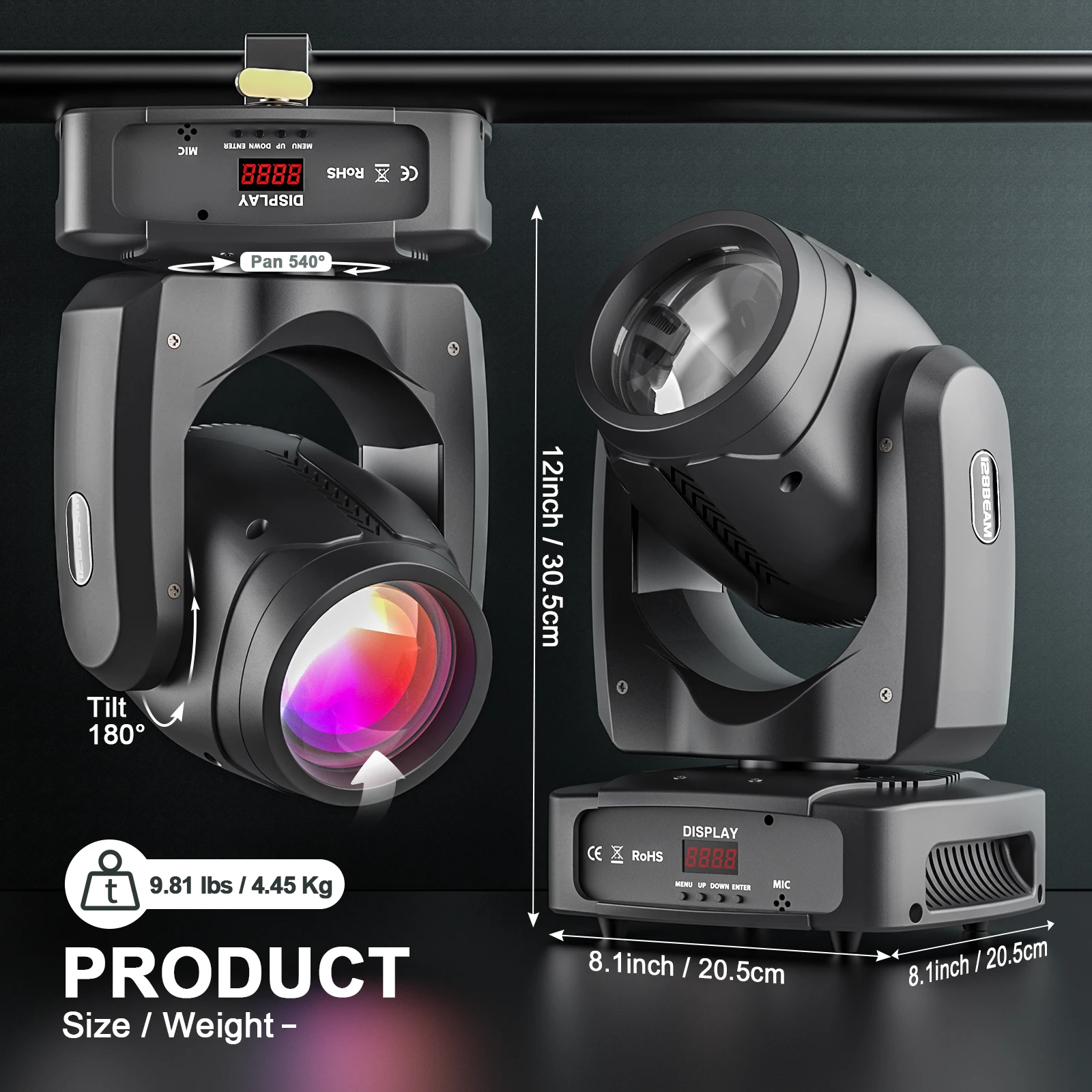 150W 18 Prism 8 Gobo Beam Movinghead Lights for Stage & Clubs