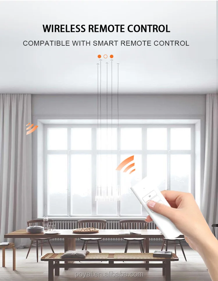 Poyal Remote Control Wifi Smart Motorized Curtain Track And Intelligent