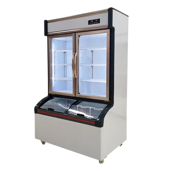 Commercial Cooler Ice Cream Freezer Glass Door Island Freezer Upright ...