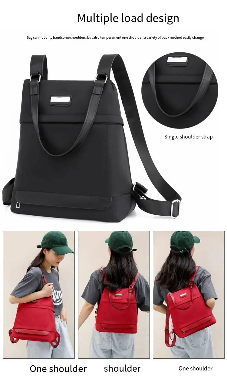 Customized LOGO Nylon soft ladies Backpack  Large Capacity Travel Waterproof Girl lightweight backpack