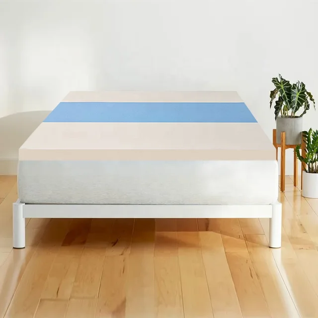 2 Layer Infused Memory Foam Mattress Topper Removable Washable Cover 3\" Zoned New Product for Hotel Bedroom Cooling Feature