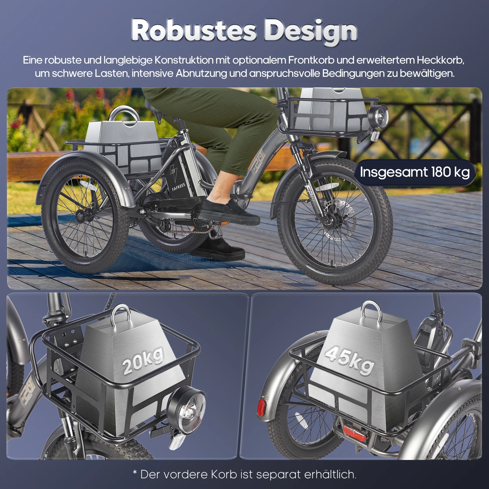 TRICYCLE 3 WHEELS F20 Mate New Electric Bike Fat Tire Cargo Wholesale Price 48V 20*3.0inch Tire Electric Cargo Bicycle