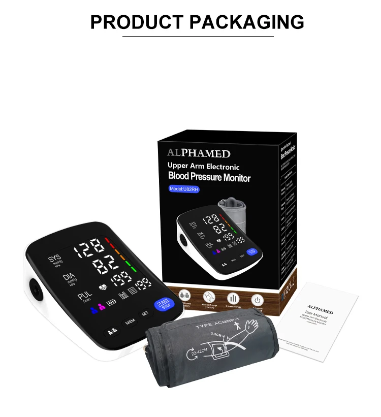 LED Curved Screen CE ISO Approved Factory OEM BP Monitor Automatic BP Machine Electric Digital Upper Arm Blood Pressure Monitor