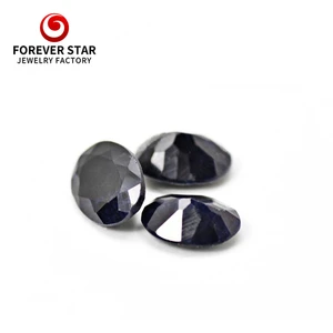 Factory Wholesale Good Price Large Stock Natural Black Sapphire Oval Cut Gemstones