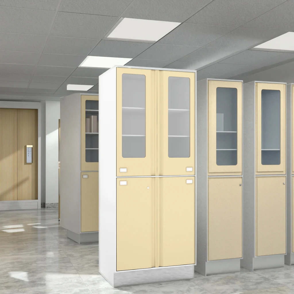 Modern Sterile Instrument School Storage Cabinet 810mm Hospitals Glass-Display Top Stainless Steel Lower Segment Multi-Function 5