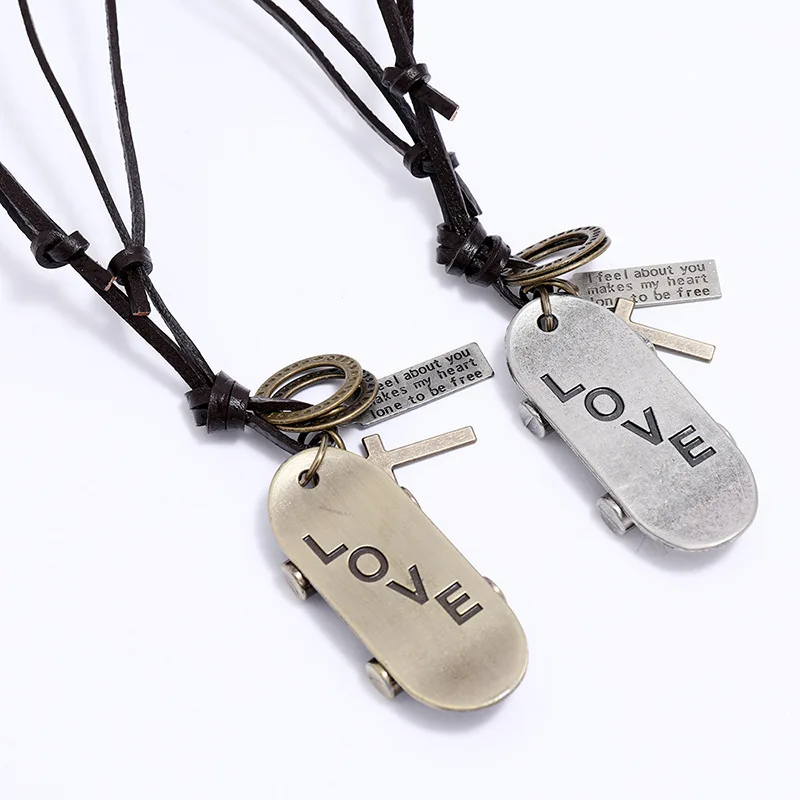 Vintage Scooter Cross Love Necklace 