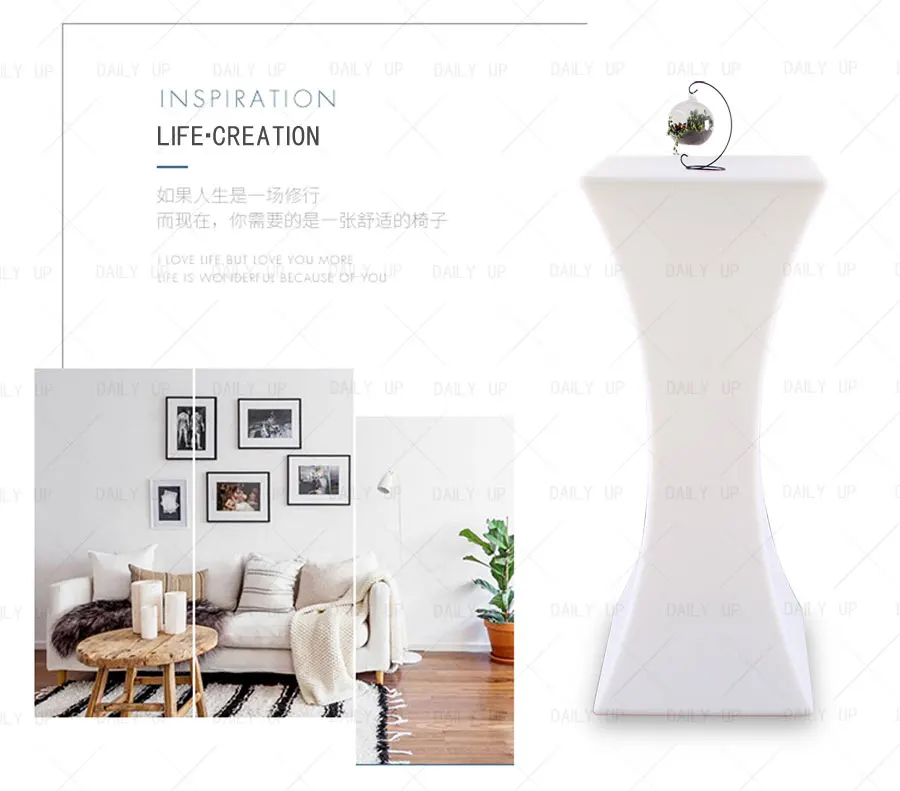 Chargeable Led Light Bar Table Round Night Club Table Square Wedding Party Table Exhibition Desk With Battery Remote