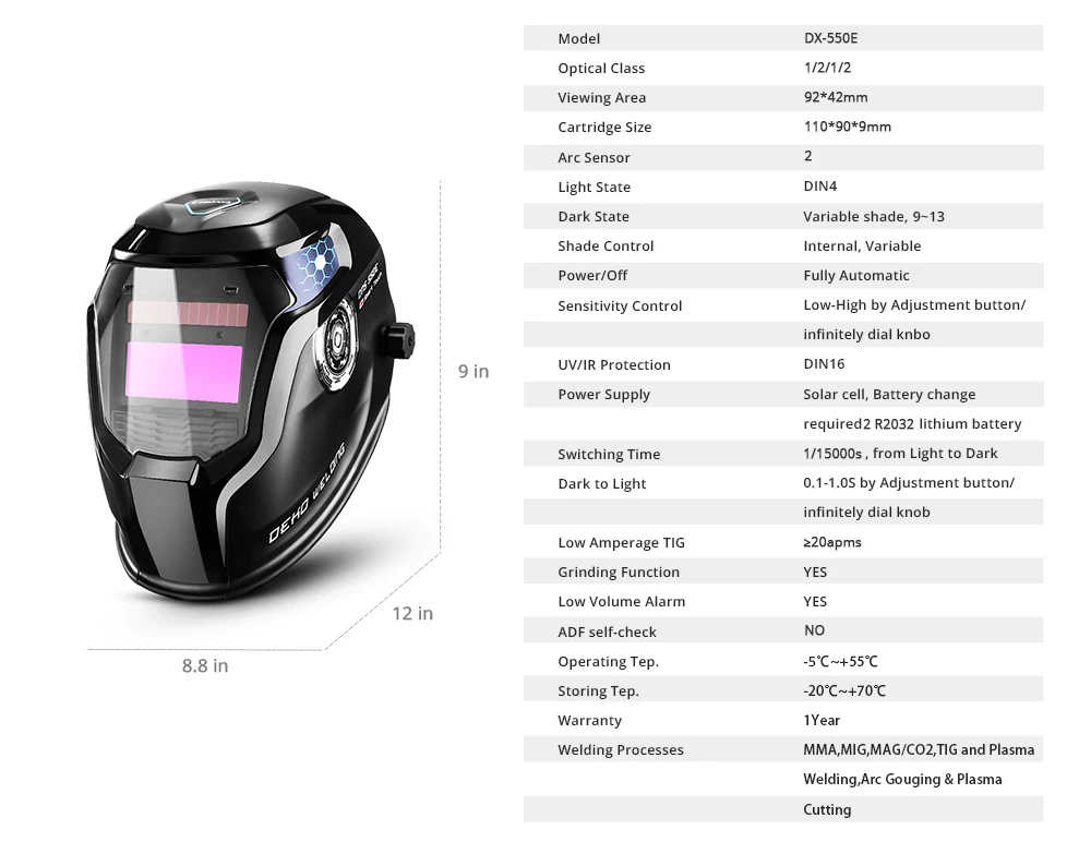 Deko Dns550e Solar Power Wide Shade Range Replaceable Battery Lens