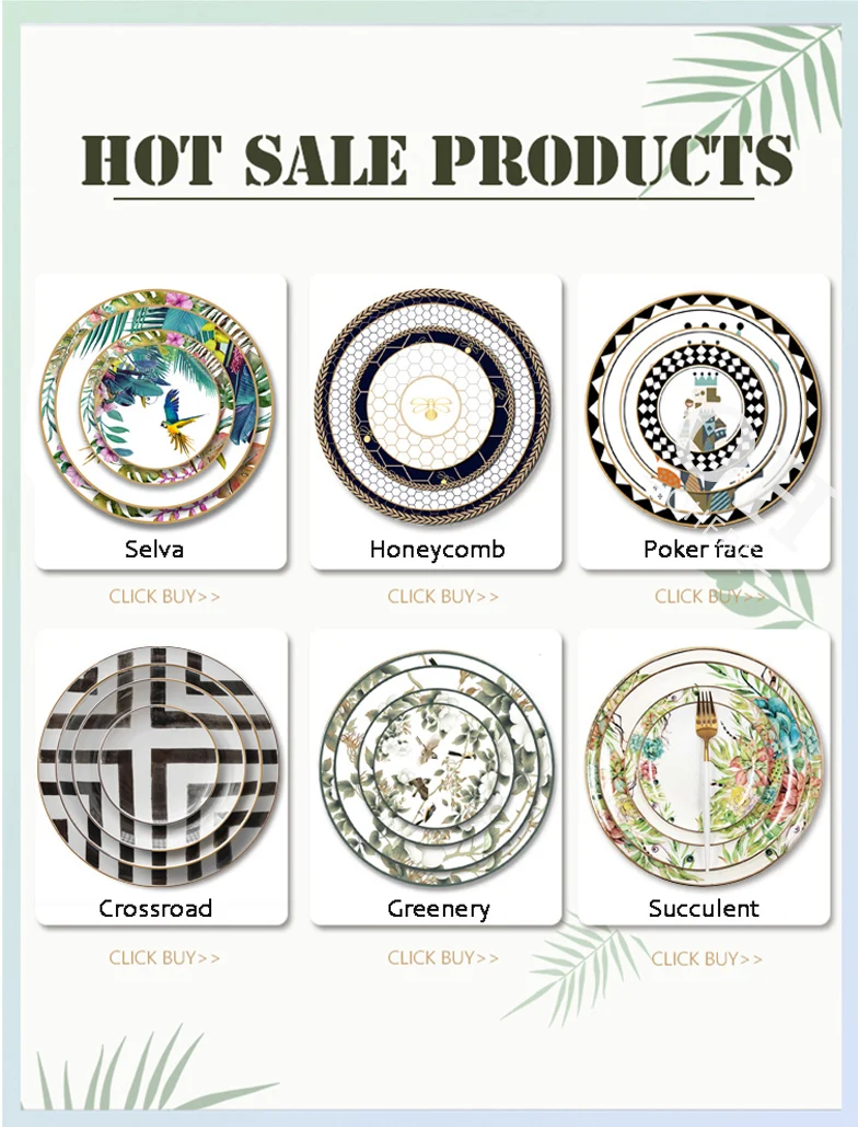 Ohere Latest Customized Green Fine Bone China Dinner Set Wedding Lovely