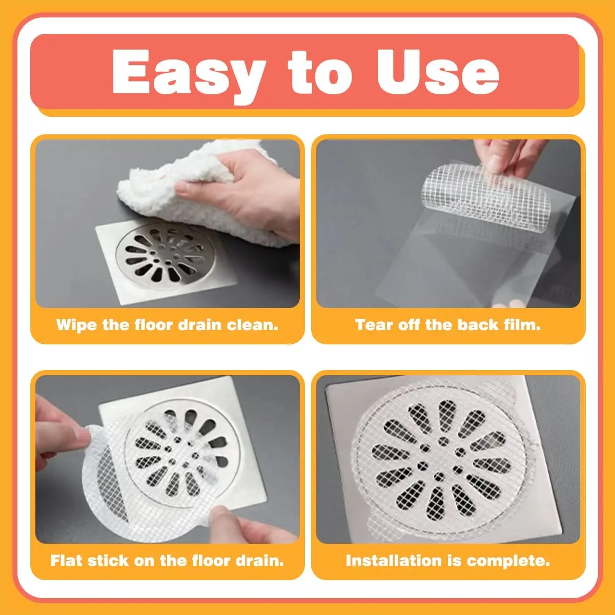 50 Pack Disposable Mesh Shower Drain Sink Hair Extender Ladies Mesh