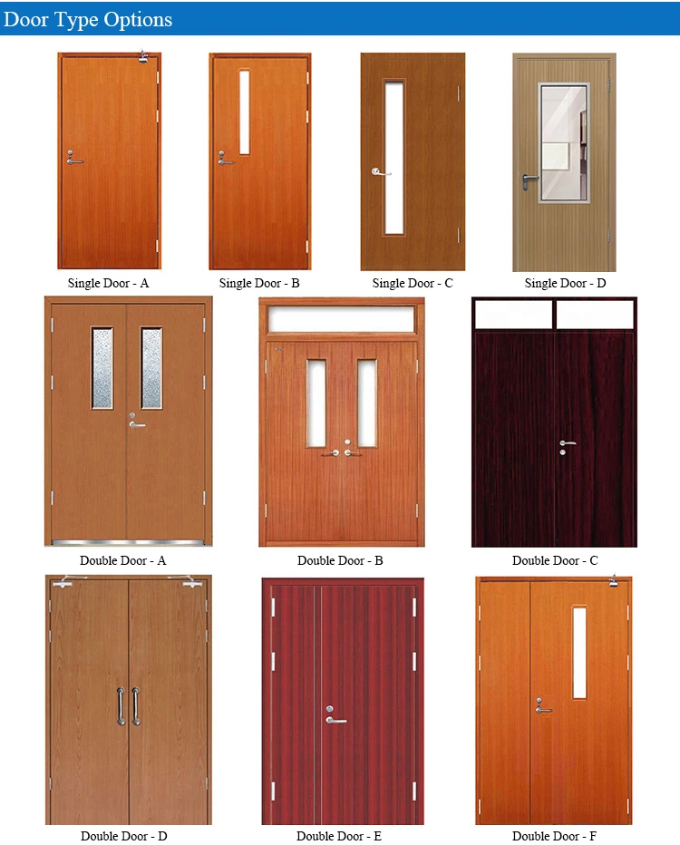 China Manufacturer High Quality Internal Bedroom Fire Rated Door Design