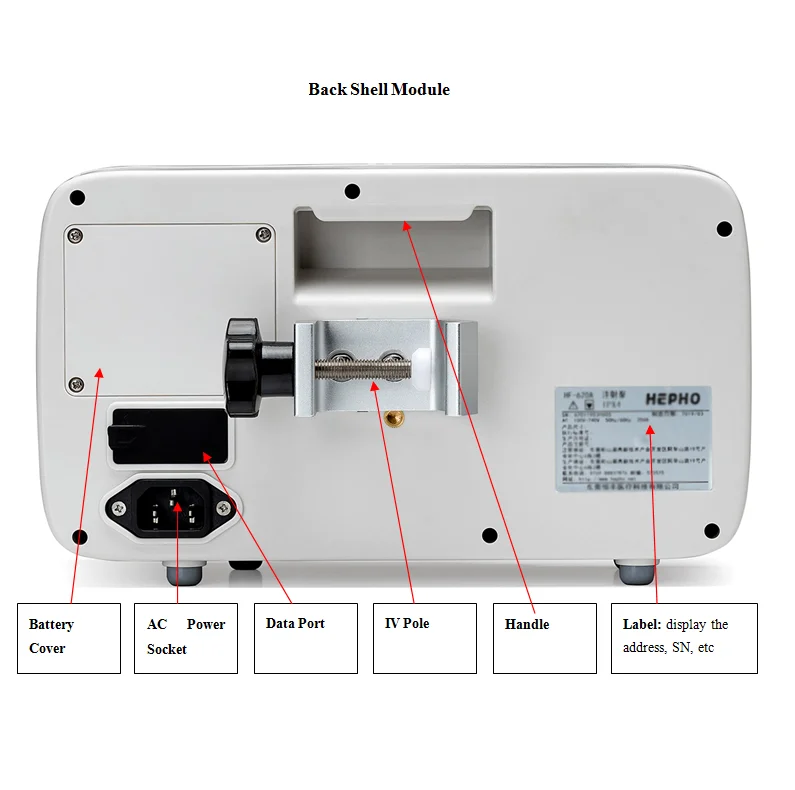 Big Brightness LCD Display Visually Numeric Keypad Multi Language Syringe Pump for Intravenous Injection