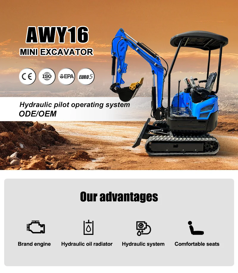 Mini Excavator AWY16 - High Power & Reliable Performance