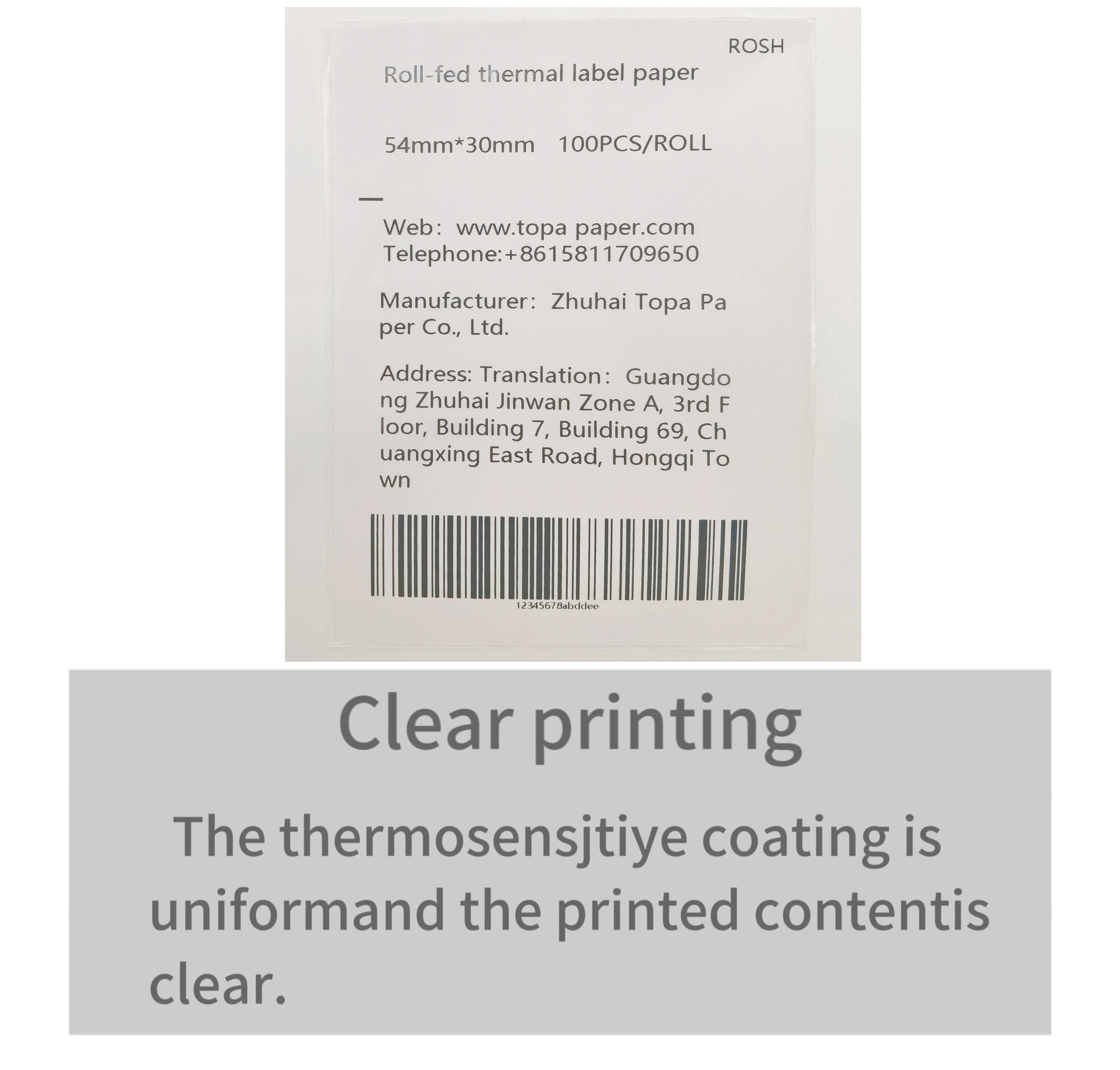 Thermal Transfer Label 105mm*76mm Custom Self Adhesive Receipt Shipping ...