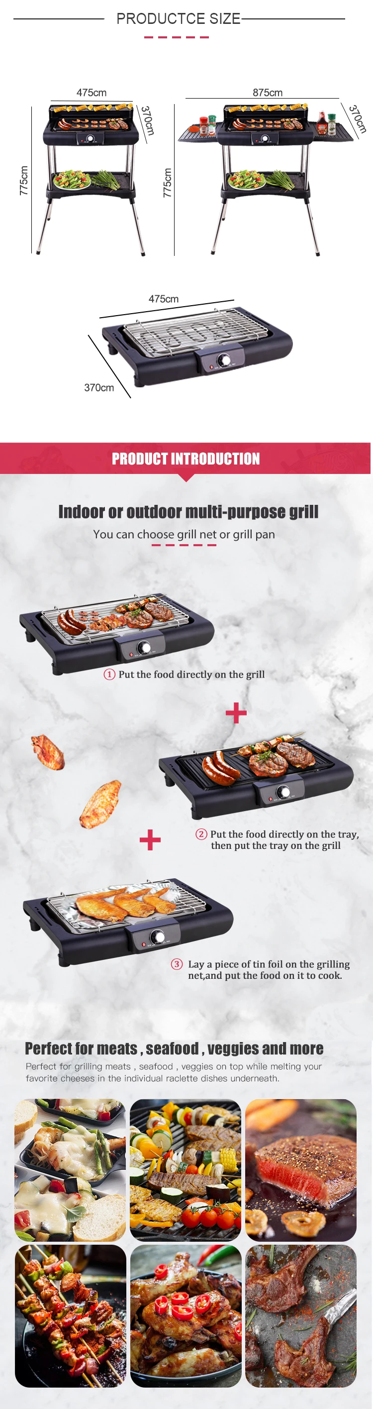 Electric Indoor And Outdoor Party Bbq Grill With Adjustable Thermostat