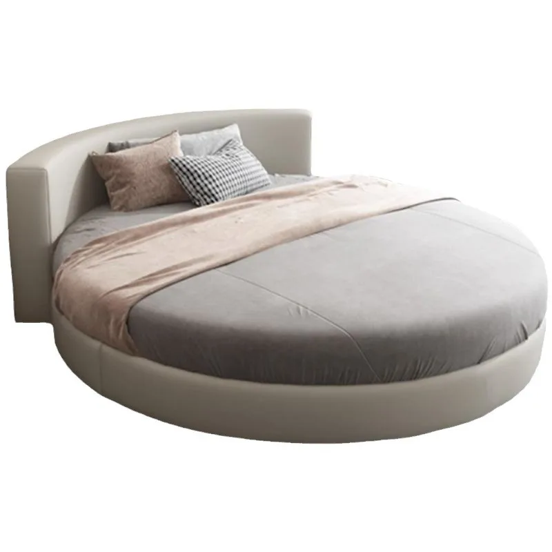 Simple Design Round Beds King and Queen Size Fabric Double Modern Luxury Round Bed Adults for Home Hotel Bedroom Furniture