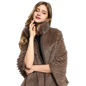 2023 Reversible Brown Winter Long Fur Collar Women Mink Coat
