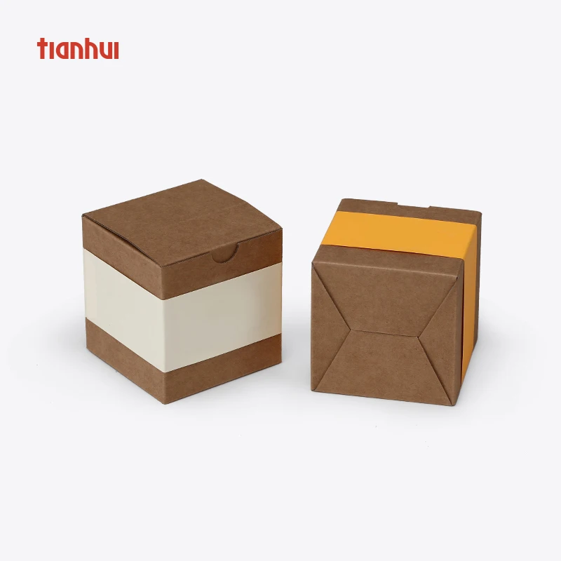 Tianhui Custom Recycled Brown Craft Packaging Foldable Gift Paper Box