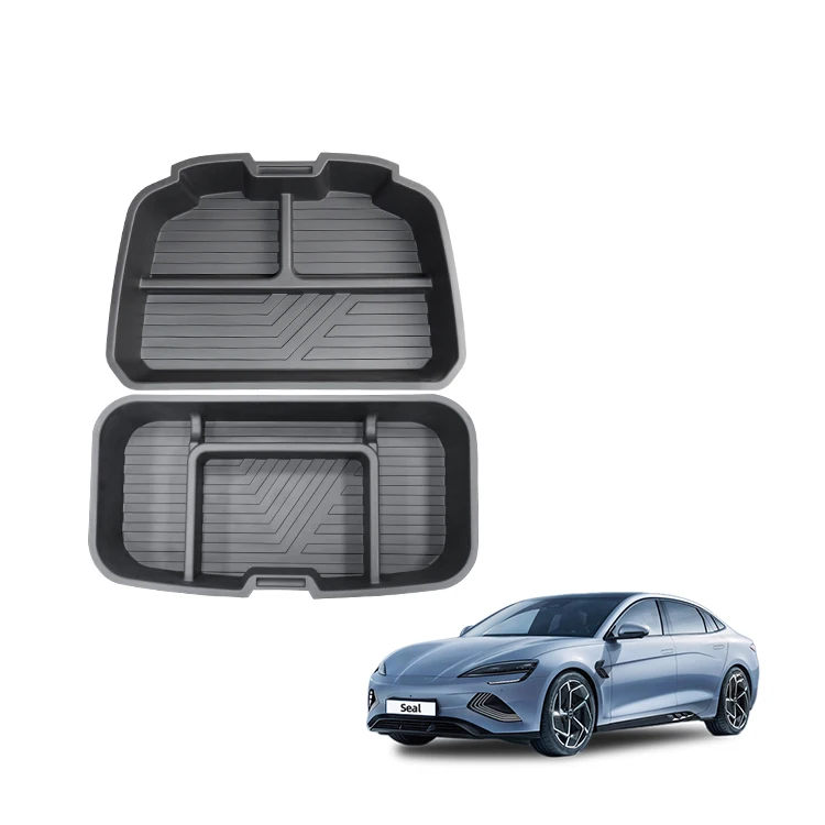 Acessório para Selante do Carro Caixa de Armazenamento do Porta-Malas Caixa Plástica Organizadora para Bagageiro Traseiro para BYD Seal