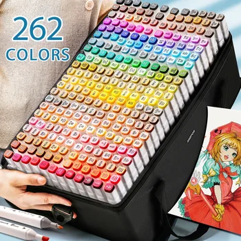 Hot Selling High Quality 60/80/168/262 Colors Art Drawing Dual Tip ...