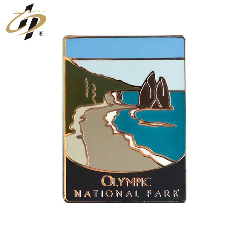 Factory Making Custom Enamel National Park Metal Emblem Lapel Pins