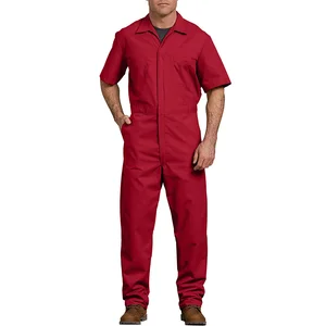 Customized Men's Short Sleeve Construction Coverall Personalized Polyester Coverall with Elastic Waist Breathable Regular Size